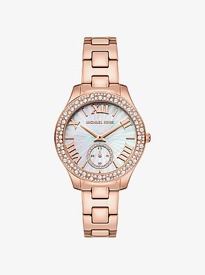 Liliane Pav&eacute; Rose Gold-Tone Watch