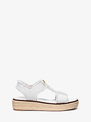 Sandale espadrille Berkley en denim effiloch&eacute;