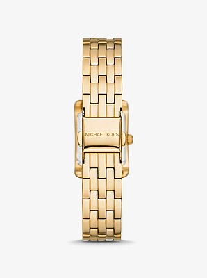Reloj Monroe mini en tono dorado con incrustaciones