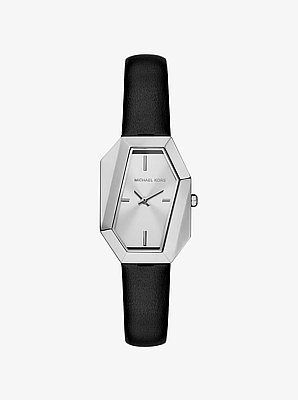 Suri Silver-Tone and Leather Watch