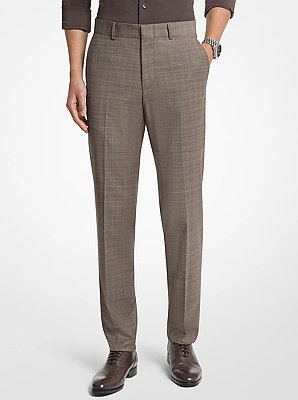 Slim-Fit Glen Check Wool Blend Trousers