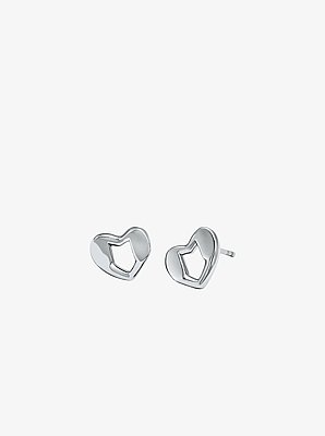 Herzf&ouml;rmige Ohrstecker aus Sterlingsilber mit Edelmetallbeschichtung