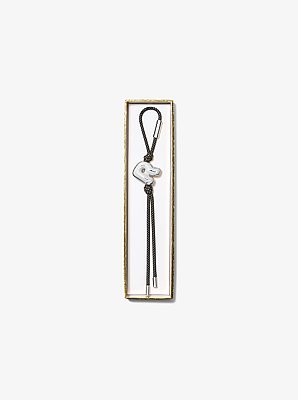 Initial Silver-Tone and Speckled Cord Bag Charm