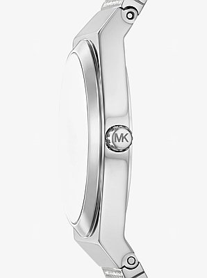 Mini Lennox Pav&eacute; Silver-Tone Watch