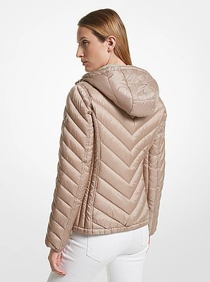 Reversible Quilted Nylon Signature Logo Packable Puffer Jacket