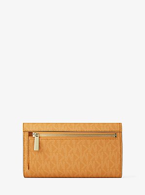 Jet Set Large Signature Logo Tri-Fold Wallet