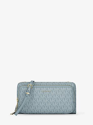 Jet Set Large Signature Logo Continental Crossbody Bag