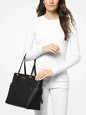 Bolso tote Voyager peque&ntilde;o de piel de grano cruzado