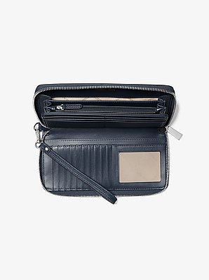 Large Pebbled Leather Continental Wallet