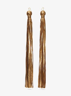 Metallic Leather Tassel Earrings