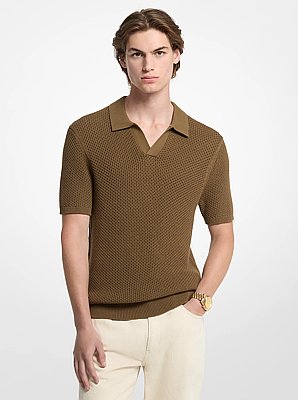 Polo Johnny de algod&oacute;n texturizado con cuello
