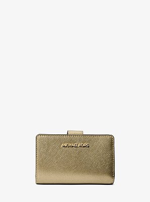 Jet Set Medium Metallic Saffiano Leather Bi-Fold Wallet image number 0