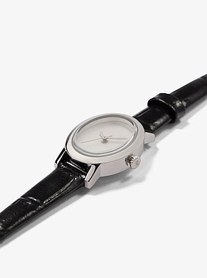 Reloj Maude peque&ntilde;o de edici&oacute;n limitada en tono plateado y piel con relieve de cocodrilo