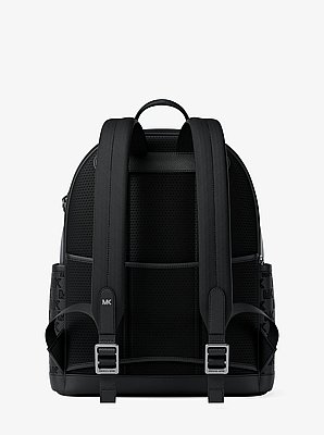 Jet Set Medium Logo Debossed Pebbled Leather Backpack