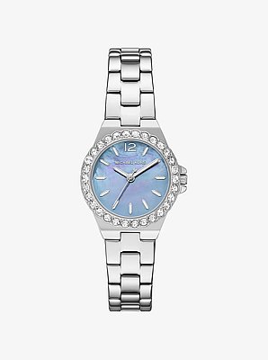 Lennox Mini Pav&eacute; Silver-Tone Watch