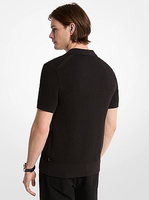Johnny Textured Knit Cotton Polo Shirt
