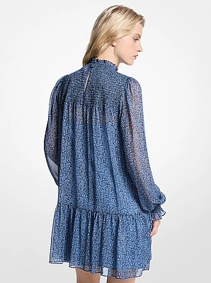 Abito in georgette metallizzato con stampa paisley