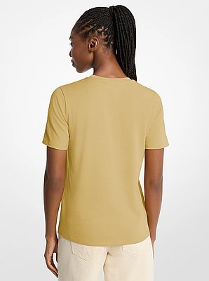 Sequined Logo Cotton T-Shirt