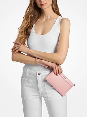 Jet Set Medium Pebbled Leather Convertible Wristlet