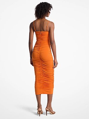 Ruched Stretch Matte Jersey Dress