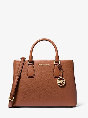 Camille Large Pebbled Leather Satchel