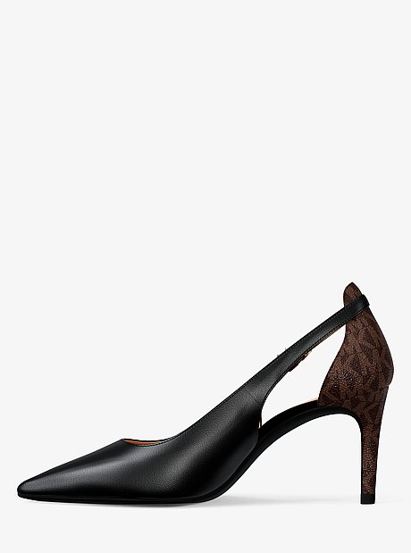 Rachel Leather and Signature Logo Flex Pump