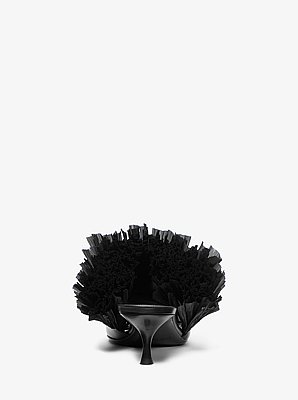 Catarina Leather and Fringe Mule