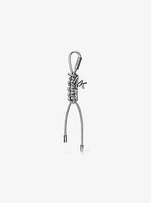 Silver-Tone and Metallic Braided Cord Bag Charm