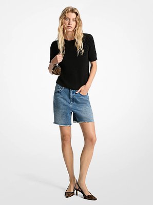 Shorts de denim tipo boyfriend