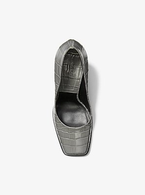 Jeanne Crocodile Embossed Leather Pump