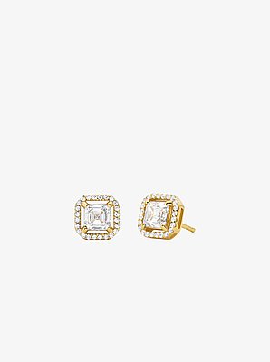 Clous d&rsquo;oreilles en argent sterling &agrave; placage en m&eacute;tal pr&eacute;cieux et &agrave; pav&eacute;