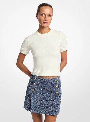 Needle Punch Denim Mini Skirt