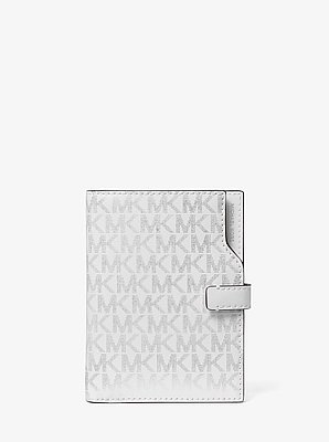 Jet Set Metallic Signature Logo Passport Wallet