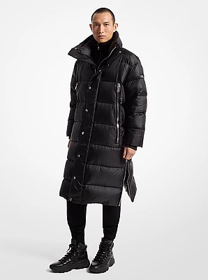 Satin Cir&eacute; Puffer Coat