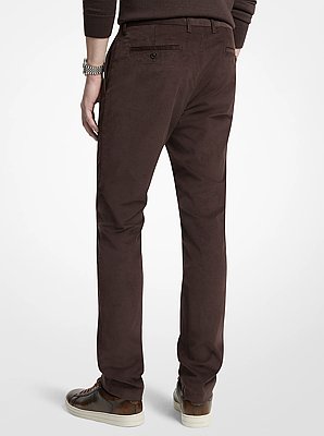 Slim-Fit Cotton Blend Corduroy Pants