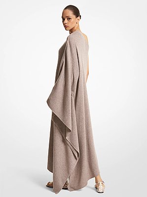 Cashmere One-Shoulder Caftan