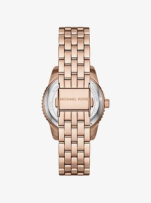 Mini Bryant Pav&eacute; Logo Rose Gold-Tone Watch