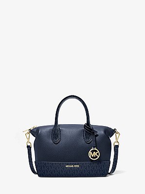 Hyde Small Pebbled and Signature Logo Satchel