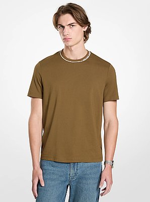 Logo Trim Cotton Jersey T-Shirt