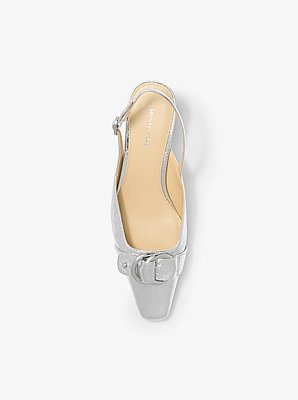 Jaden Metallic Crushed Leather Slingback Pump