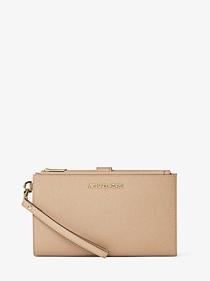 Jet Set Large Leather Smartphone Wristlet Wallet
