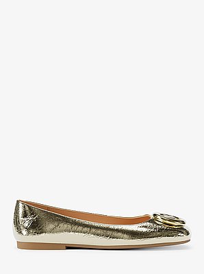 Milan Crackled Metallic Leather Ballet Flat