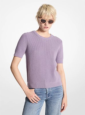 Wool Short-Sleeve Sweater