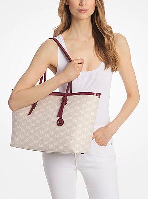 Quinn Large Logo Jacquard Tote Bag with Pouch