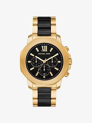 Oversized Prescott Gold-Tone and Ceramic Watch