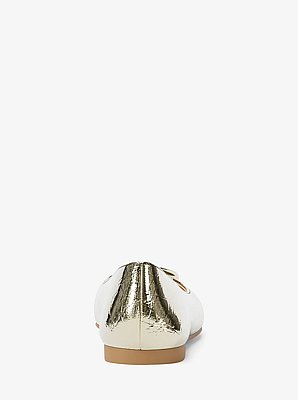 Milan Crackled Metallic Leather Ballet Flat