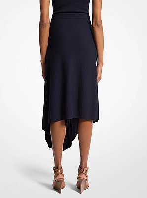 Jupe drap&eacute;e en cachemire