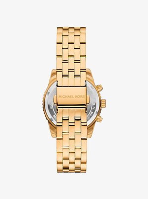 Mini-Armbanduhr Bryant im Goldton mit Pav&eacute;