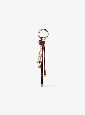 Gold-Tone and Speckled Cord Bag Charm