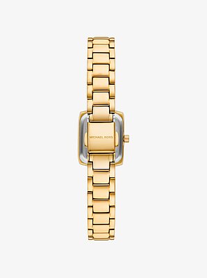 Micro Alane Pav&eacute; Gold-Tone Watch